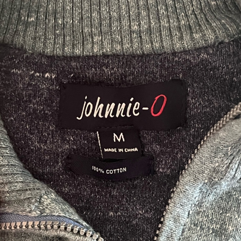 EUC Johnnie-O Men's 1/4 Zip Pullover Sweatshirt Medium Heather Blue - Picture 4 of 4
